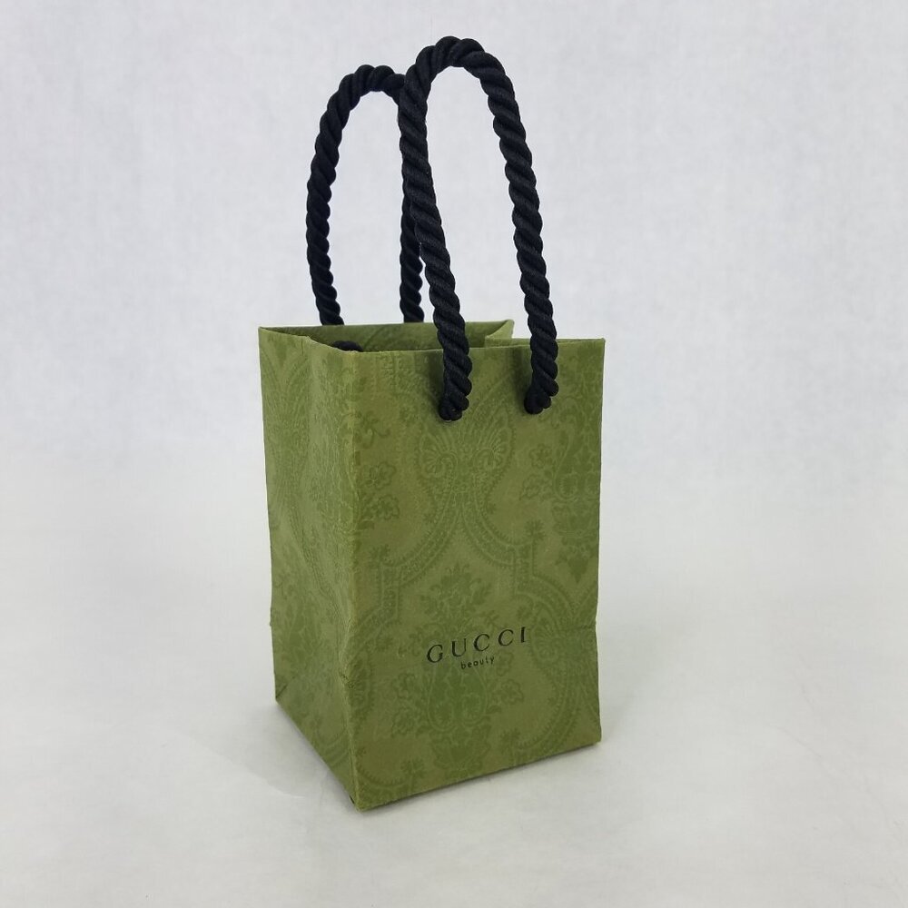 Gucci Beauty Bag Green Paisley Empty Shopping Paper Mini 4.5" x 3" x 2.5" Decor